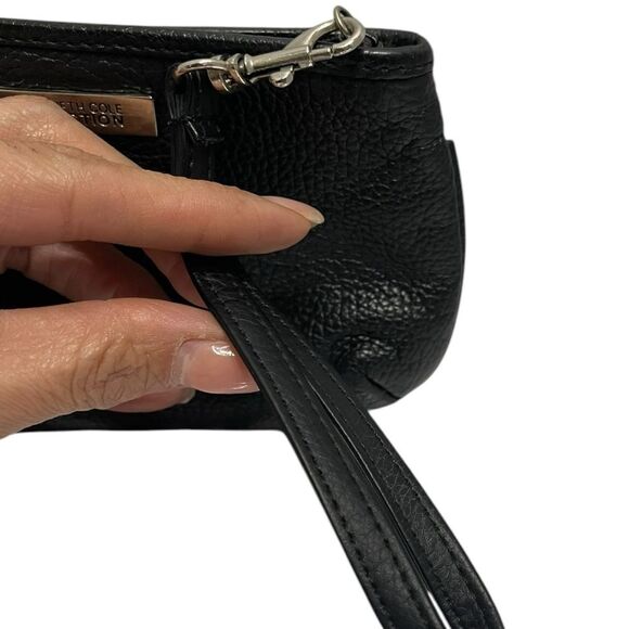 Kenneth Cole Reaction Black Leather Wristlet - Picture 5 of 5